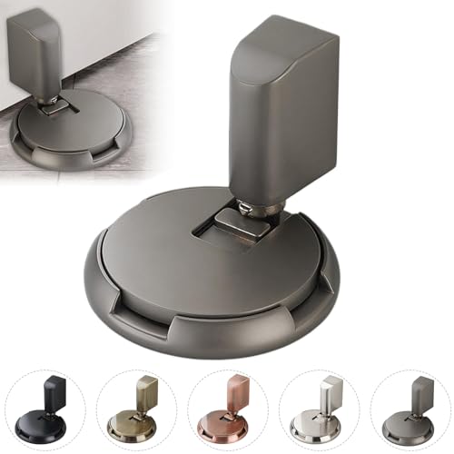Upgraded Magnetic Door Stopper,2024 New Magnetic Mechanical Door Stopper,Punch-Free Silent Floor Door Stop,Adjustable No Drilling Mechanical Floor Doorstop with Adhesive