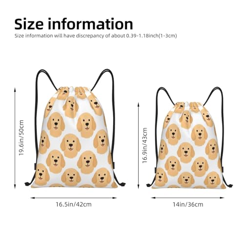 Cartoon Dogs Yellow Drawstring Backpack Sackpack Sport Gym Sack String Bag For Yoga Dance Travel2