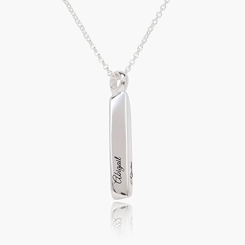 Miniatura 7 de Oak & Luna - Collar de diseño de barra de bloque personalizado en plata de ley 0.925, chapado en oro rosa y vermeil de oro de 18 quilates. Joyería