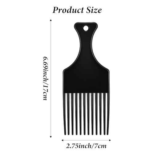 4 Peines Afro de Plástico y Metal para Hombre Negro miniatura 2