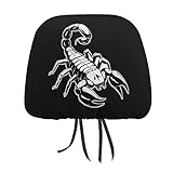 Poison Scorpion Car Seat Headrest Cover Universal Car Headrest Protector Car Interior Accessories 2 PCS