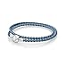PANDORA Mixed Blue Woven Double-Leather Charm Bracelet 590747CBMX