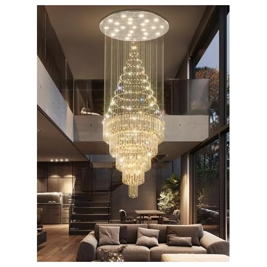 40''X120" Hight Ceiling Chandelier Crystal Raindrop Chandeliers Staircase Large Chandelier Villa Entrance Foyer Pendant Light Grand Light Foyer High Ceiling Fixture 15 GU10 Bulb Include Remote Dimming