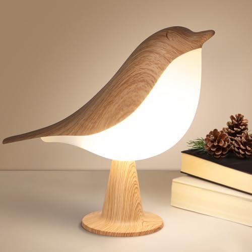 LIFKOME Holz Vogel Nachtlicht - Dimmbar Mit Bluetooth Lautsprecher