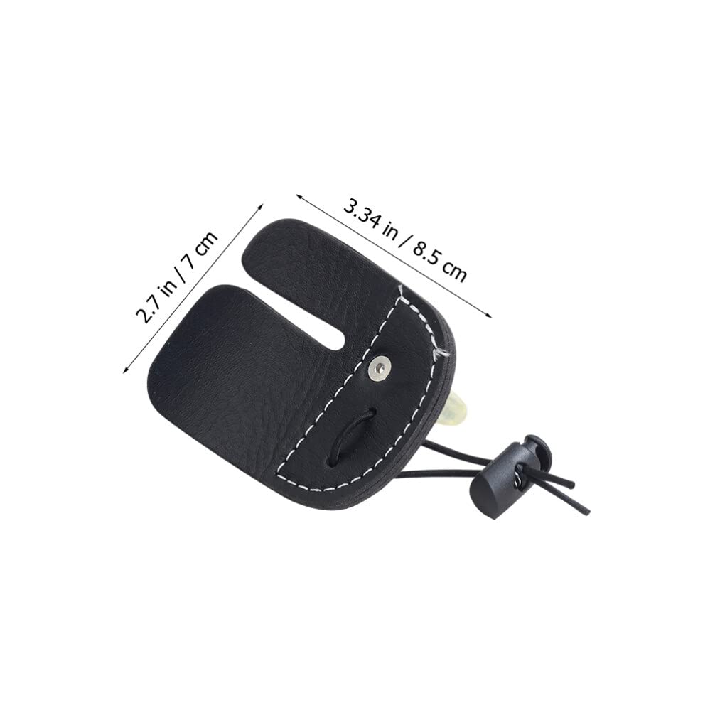 Kisangel Thumb Guard Leather Finger Protector for Adjustable Finger Tab for Young Beginners Professionals Comfortable Design Black