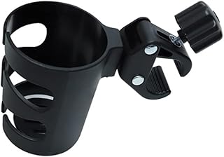 IFANLANDOR Suporte de garrafa para carrinho de bebê, para bicicleta, andador, acessórios para copo, suporte universal para carrinho de bebê, suporte de bebidas, copo rotativo, porta-garrafas, preto, bebê
