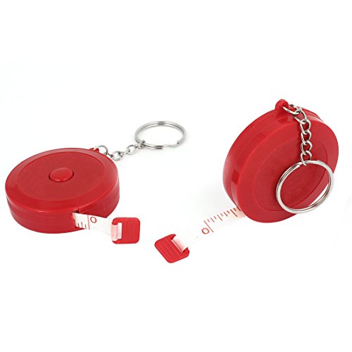 Aexit 2 Pcs Tools & Home Improvement Red Round Case Retractable Sewing Tape Measure Tape Measures 150cm 60inches