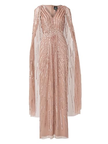Image of Adrianna Papell Womens Beaded Cape Long Dress