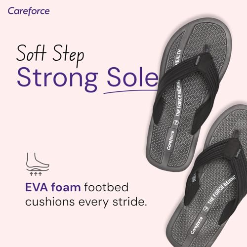 Image of Careforce Ortho Slippers for Men Daily Use, Soft EVA Cushioned Flip Flops & Sliders with Arch Support, Anti-Slip, Lightweight & Stylish Chappal for Daily Wear