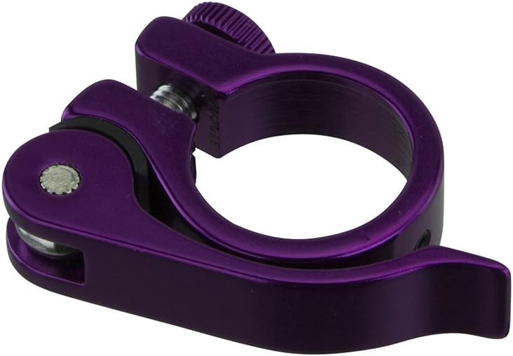 PRO+ Alloy Bicycle Seat post Clamp 28.6mm Quick Release | Aluminum Bike Seat Clamp Compatible with 25.4mm Seat Posts | Multi-Color Anodized Finish (Purple)