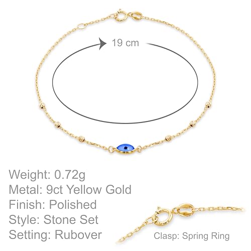 Collier œil protecteur or jaune 9 carats anti-ternissement - 4