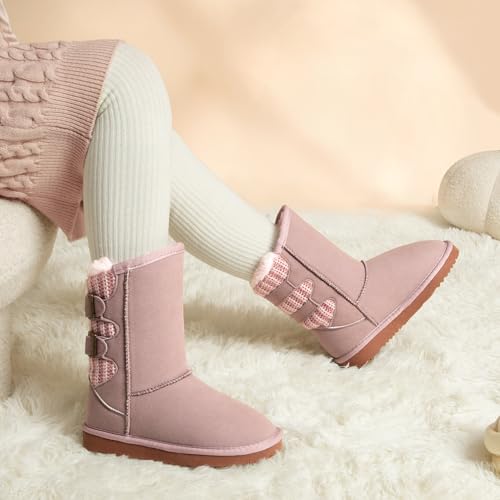 DREAM PAIRS Girls Winter Boots Kids Snow Shoes,All Pink,2 Little Kid - image 5