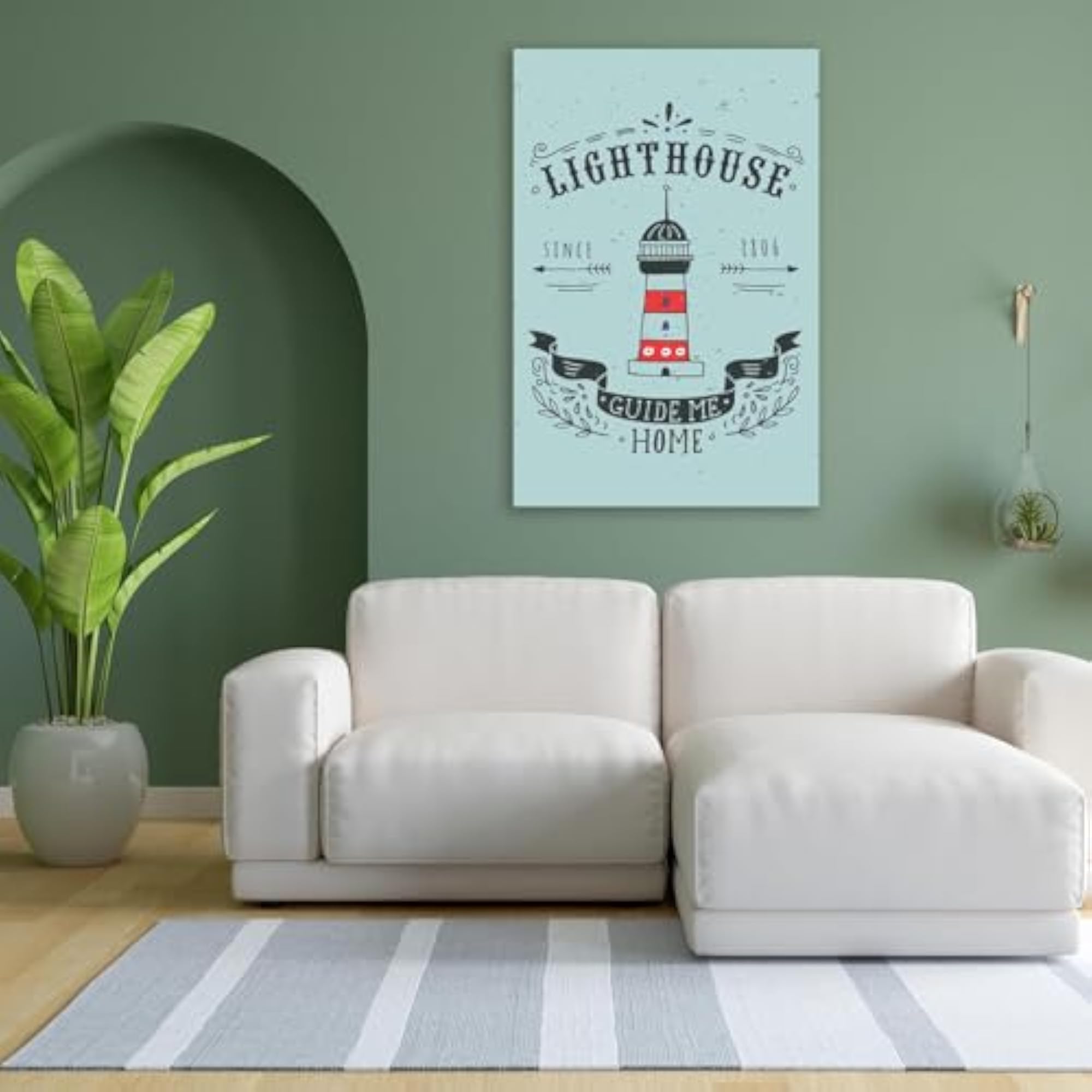 Lighthouse & Lettering Peel & Stick Vinyl Wall Sticker