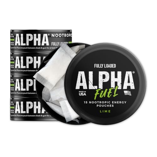 Image of Fully Loaded Alpha Fuel Nootropic Pouches (Lime Fuel) - Nootropic Energy Pouches with Caffeine, Alpha GPC, Tyrosine, Taurine, Guarana and More
