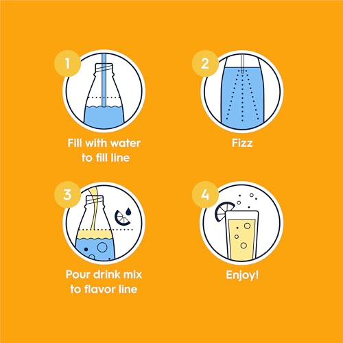 Image of Sodastream Zero Lemonade Drink Mix, New Pour Bottle 14.9 Fl Oz (Pack of 4)