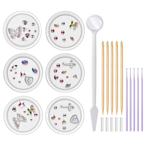 Domezen ̕΃WG[Ap̎̕΃Lbg | NGCeBuȎ̃WG[Zbg,Tooth Gems Kit t@bViuőIȎ̃WG[ÂNX^tATooth Gems fR[V X^[^[ Lbg