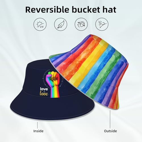Image of Bucket Hat Double-Side-Wear Reversible Sun Hat Beach Travel Hiking for Women Men