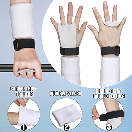 Woanger 4 Pcs Gymnastics Grips Kids Gymnastic Hand Grips Boys Athletic White Bar Grips Girls Youth Wrist Bands For Gymnastics Sports Accessories For Weightlifting Exercise (Small) #TOP4