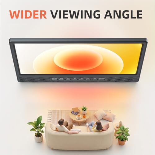 DESOBRY 12 Zoll Tragbarer Smart TV mit Android, Mini Fernseher für Küche, Caravan, Camping, HDMI USB AV Kopfhörer, DVB-T2 Freeview, 180° Verstellbarer Stand – Bild 7