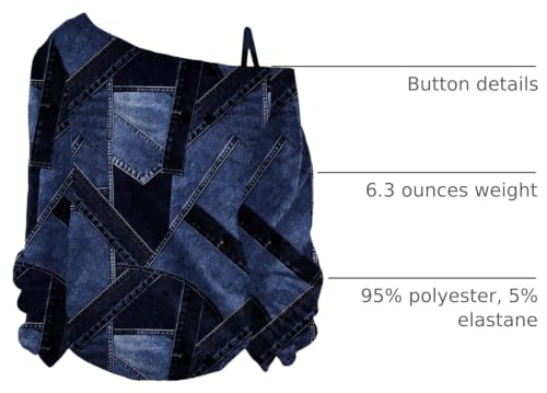 Image of RoseSeek Women's Cold Off Shoulder Denim Print T Shirt Long Sleeve Loose Graphic Tee Tops