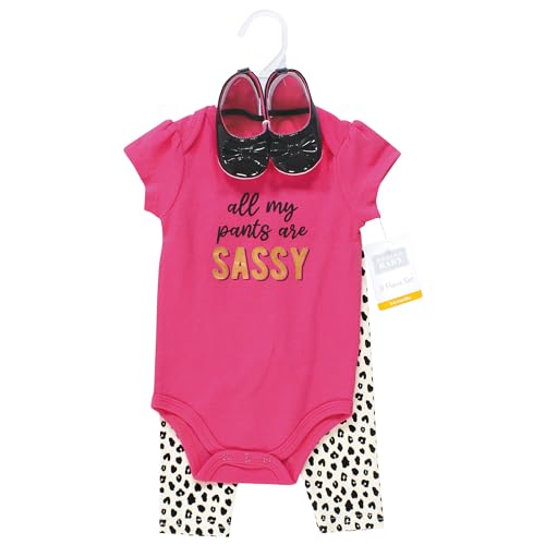 Image of Hudson Baby Unisex Baby Cotton Bodysuit, Pant and Shoe Set