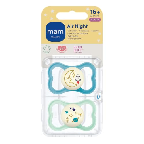 MAM Air Night Schnuller, 16+ Monate, Mond/Universum, 2 Stück – Ansicht 2
