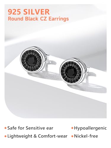 Silvora pendientes de plata ley con circonitas de brillo premium 4