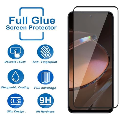 Image of HD Tempered Glass Screen Protector Compatible For Poco M6 pro 5G With Edge To Edge Coverage And Easy Installation Kit