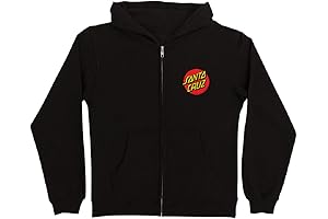 Santa Cruz Youth Zip Up Dot Hoodie: Eye-Catching Style and Cozy Comfort for Young Skaters