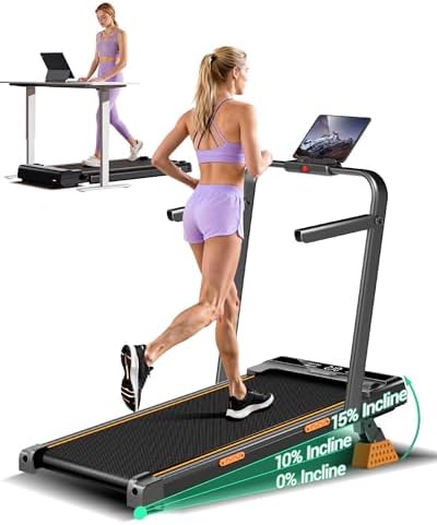 16% Incline Walking Pad Treadmills for Home Small, 4-in-1 Under D...