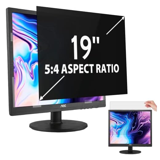 Peslv Computer Privacy Screen 19 Inch for 5:4 Standard Monitor, Removable 19inch Anti Blue Light Glare Shield Monitor Privacy Filter (14 13/16" x 11 7/8")