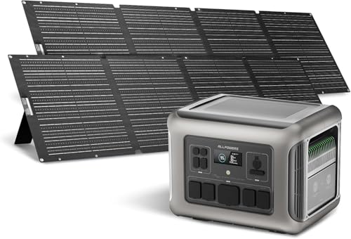 Image of ALLPOWERS R2500 V2 Portable Power Station with 2 Pcs 200W Solar Panel | 1920Wh LiFePO4 Battery Solar Generator, MPPT 1000W Max, 2500W (Peak 5000W) AC /100w USB-C Output for Home Backup, Camping, RV