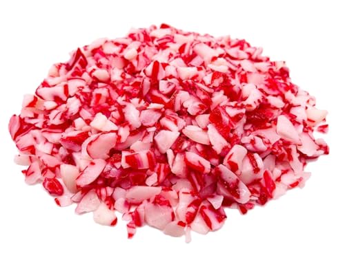 Crushed Peppermint Candy Pieces Red & White Mint Flavored Bits For Baking Decorating And Holiday Treats Resealable Bag (16 Oz)