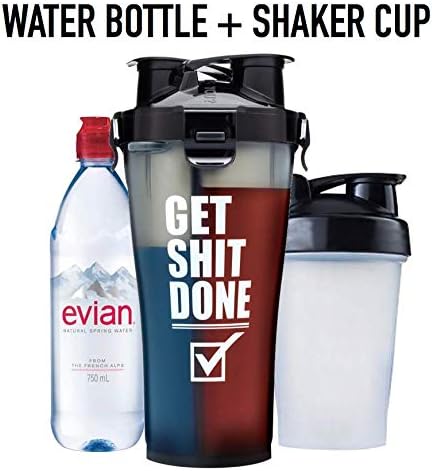 Hydra Cup - 2 PACK, 36 oz High Performance Dual Shaker Bottle, 2 in 1, 14oz + 22oz, Leak Proof, Awesome Colors, Patented PRE + Protein Shaker Cup, Save Time & Be Prepared, Get Shit Done Black