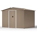 Kullavik 8FT x 6FT Outdoor Storage Shed,Waterproof Metal Tool Shed with Lockable Sliding Door and Air Vents,Metal Storage Shed for Garden,Patio,Lawn