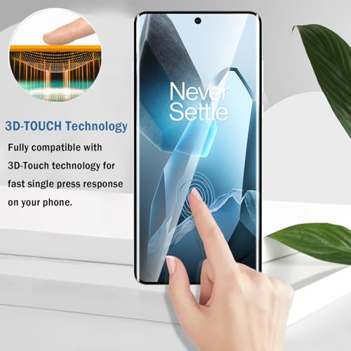2+2 Pack 3D Screen Protector for OnePlus 13 with Camera Lens Protector,3D Full Coverage 9H Tempered Glass Film,HD Clear Scratch Resistant,Bubble-Free for One Plus13 Screen Protector