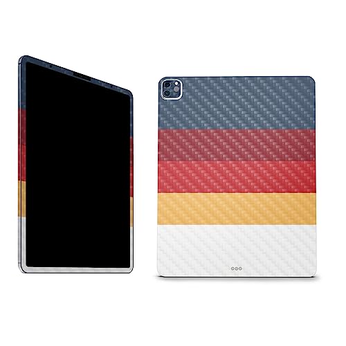 Image of MightySkins Carbon Fiber Skin Compatible with Apple iPad Pro 12.9 inch M2 6th Gen (2022) Full Wrap Kit - Vintage Lines | Protective, Durable Textured Carbon Fiber Finish | Easy to Apply | Made in The USA