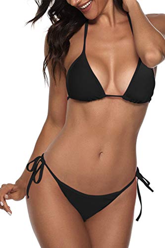 Women Two Piece Swimsuit Sexy Swimwear Halter String Triangle Bikini Sets4