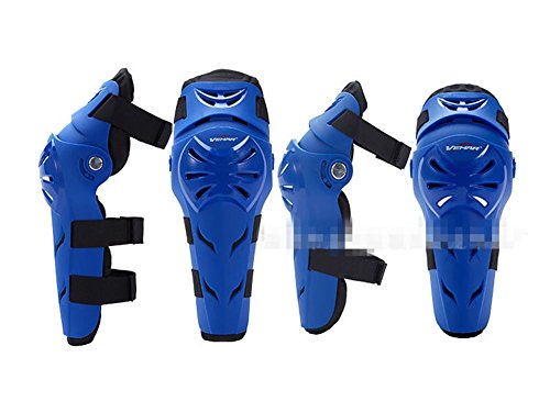 Runworld 4 pcs Motorcycle Motocross Cycling Elbow and Knee Pads Protection Shin Guards Body Armor Set Protective Gear For Adults (Blue) - Thumbnail 3