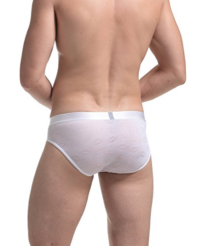 ONEFIT Men's Lips Pattern See-Through Underwear Printed Bikini Briefs Triangle2