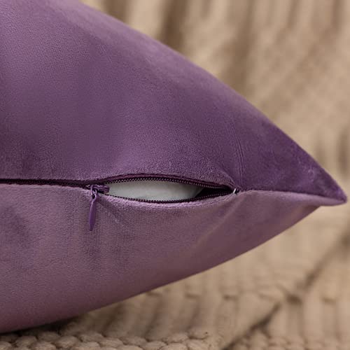 Etasop Pack Of 4 Velvet Pillow Covers, Soft Throw Pillow Cases 18 X 18 Couch Pillows For Home Decor (18×18, Light Purple) #TOP5