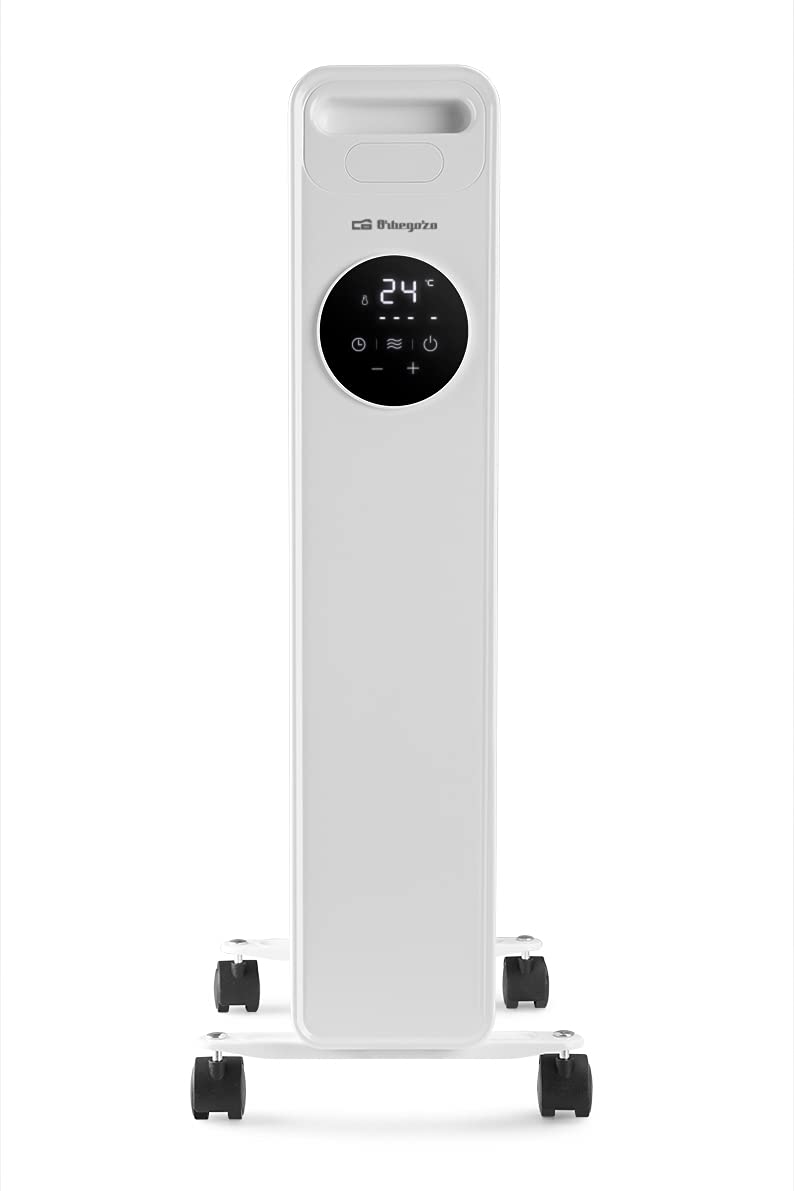 Orbegozo RAD 2000 - Radiador de aceite, 3 potencias, temporizador, pantalla LED, asa, mando a distancia, protección sobrecalentamiento, 2000 W