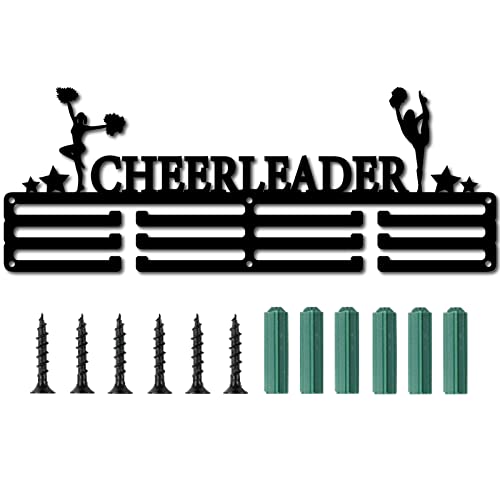 CREATCABIN Medaillenhalter Cheerleader-Aufhänger Über 60 Medaillenständer Sports Awards Lanyard-Halter Aus Metall Stabile Wandmontage Für Sportler Champions Spieler Gymnastik Schwarz 15.7 x 5.9{1} cm Cover