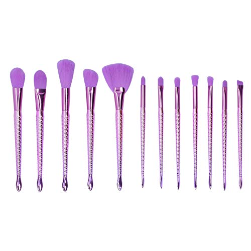 DGLDCSHUAI Juego de brochas de Maquillaje de 12 Piezas, Cepillo de Sombra de Ojos en Polvo para Base de Cabello Suave y, Herramienta de Belleza