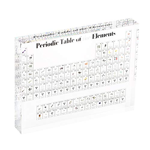 Felixe Tabela periódica de 150 x 114 x 20 mm, tabela periódica de acrílico, presentes para professor