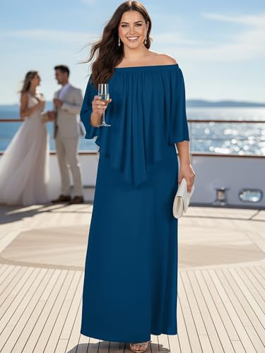Image of KOH KOH Womens Strapless Off Shoulder Flattering Cocktail Maxi Dress Gown
