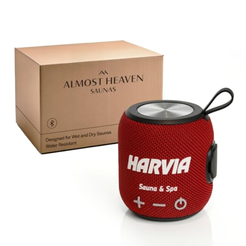 Almost Heaven Bluetooth Sauna Speaker, Waterproof Heat Resistant, Red