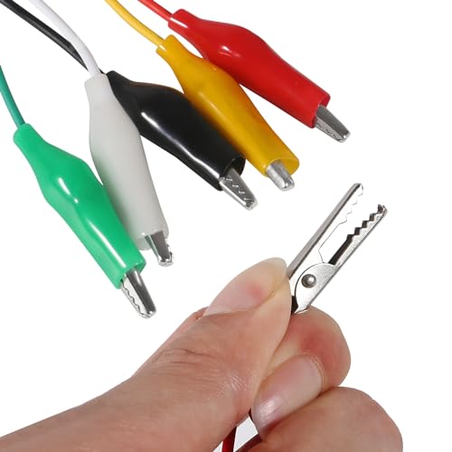 Image of UMLIFE 40PCS Alligator Clips Electrical 5-Color 20.5inch Test Leads with Alligator Clips, Stamping Jumper Wires for Electric Circuit Connection, DIY School Experiments