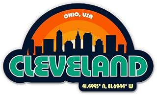 Squiddy Cleveland Ohio City Skyline - Vinyl Sticker Decal for Phone, Laptop, Water Bottle (3" Wide)