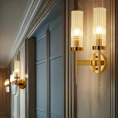 Aplique de pared de cristal dorado E14 para eliminar zonas oscuras 7